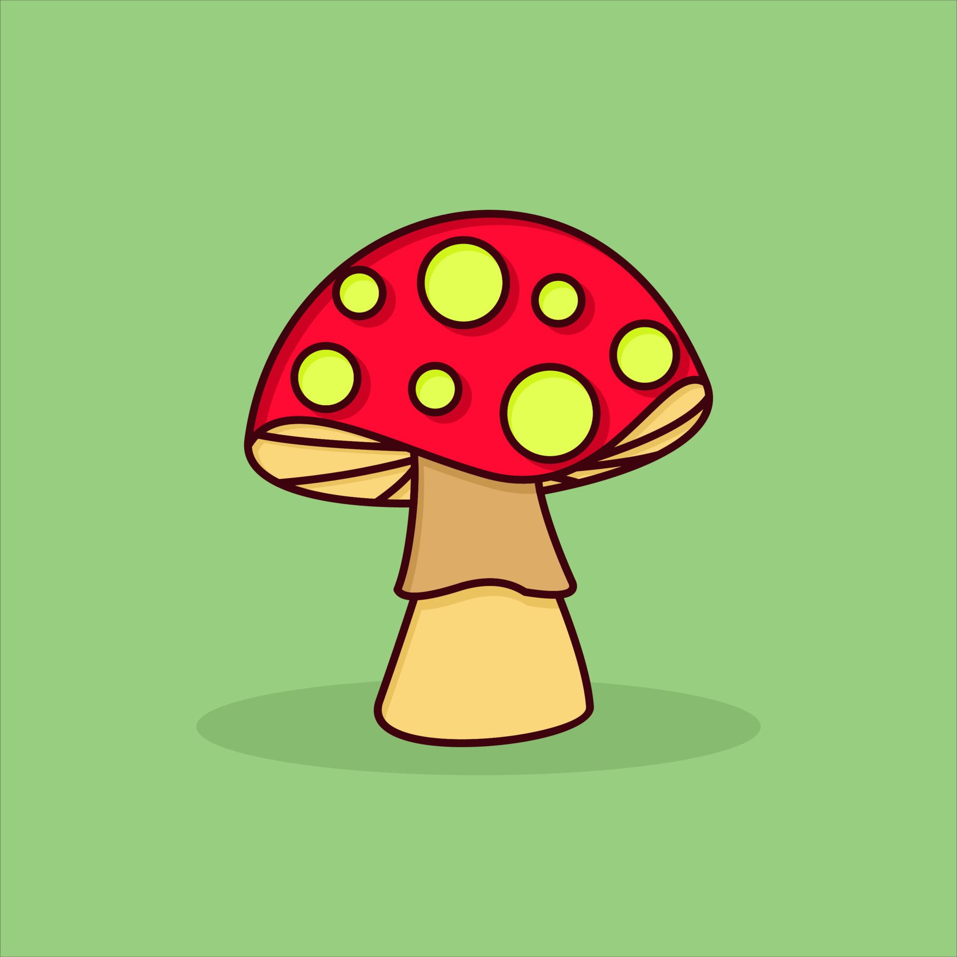cute mushroom in a flat style vector illustration 8127697 Vector Art at