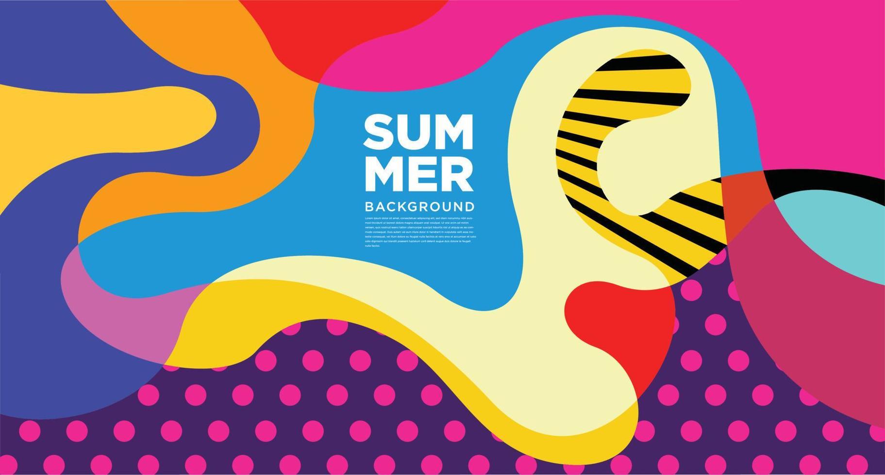 Colorful abstract vector fluid and liquid banner for summer