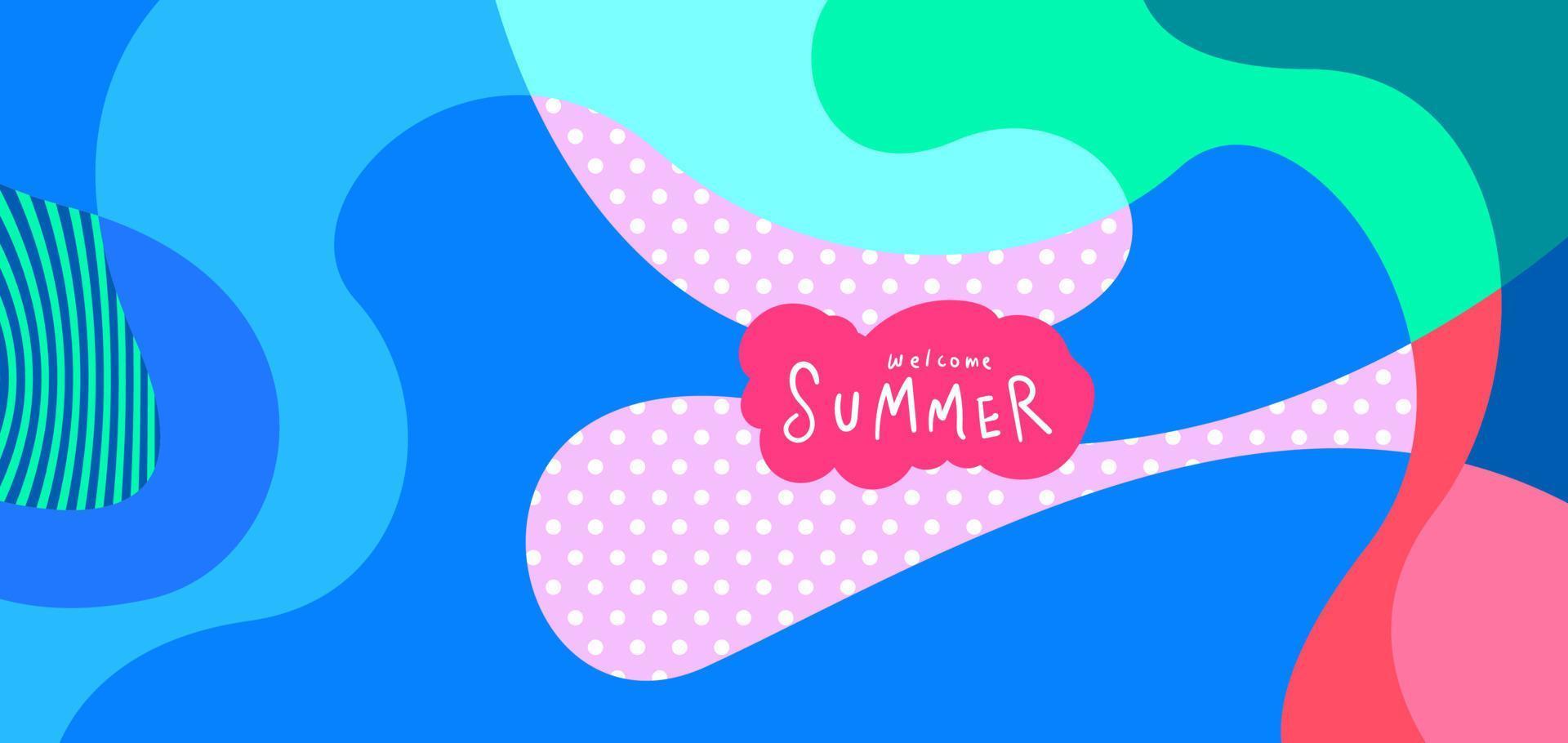 Colorful abstract curve and fluid background for summer banner vector