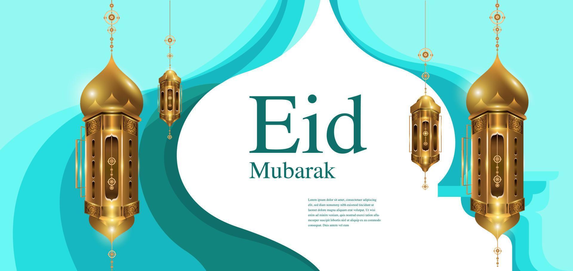 ilustración de diseño islámico eid mubarak vector