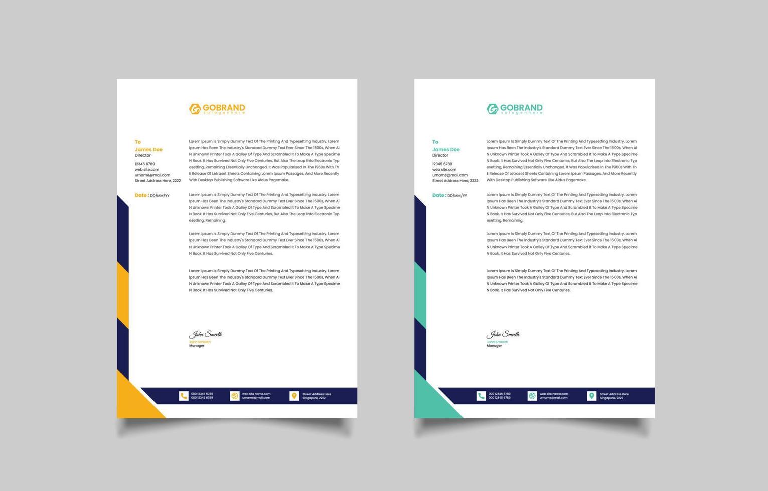 Modern creative letterhead design vector