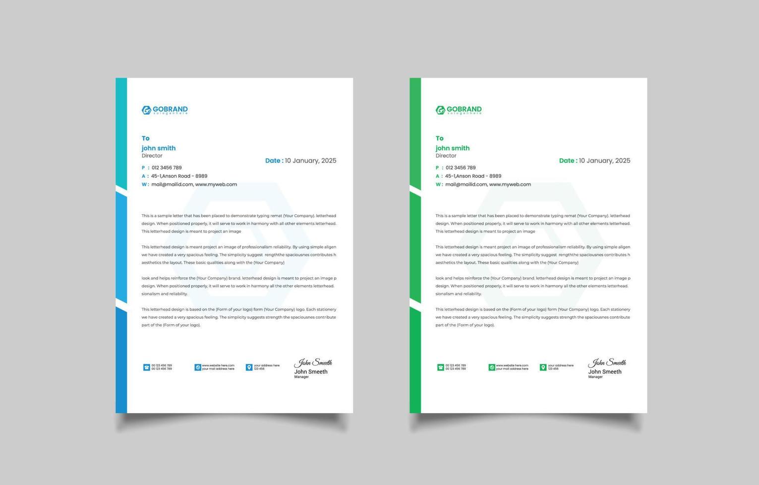 Modern creative letterhead design vector