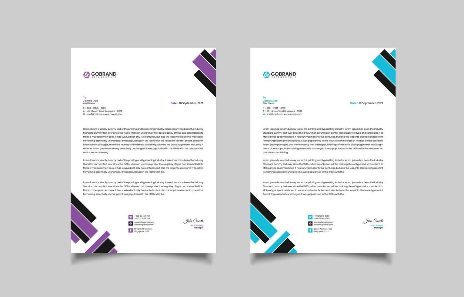 Professional creative business letterhead design vector