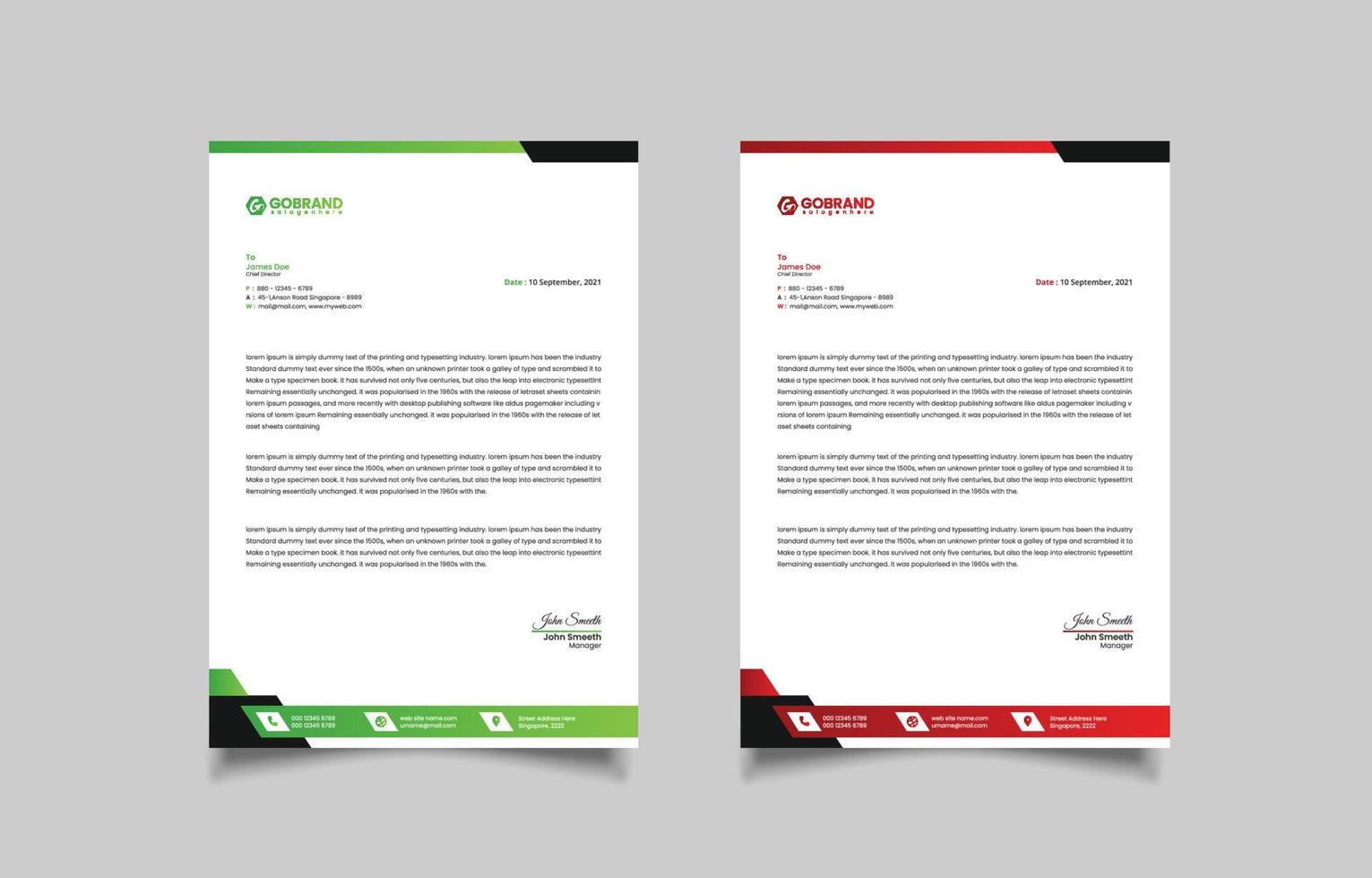 Modern creative letterhead design vector