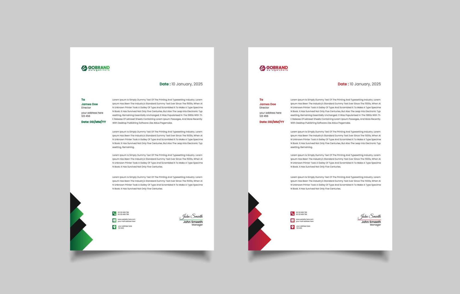 Modern and professional creative letterhead template design vector