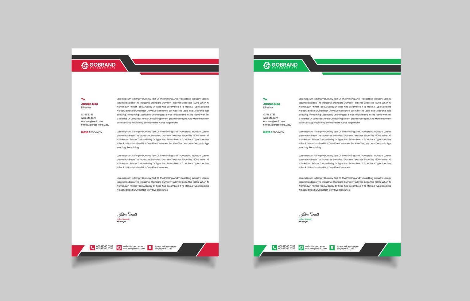 Modern creative letterhead design vector