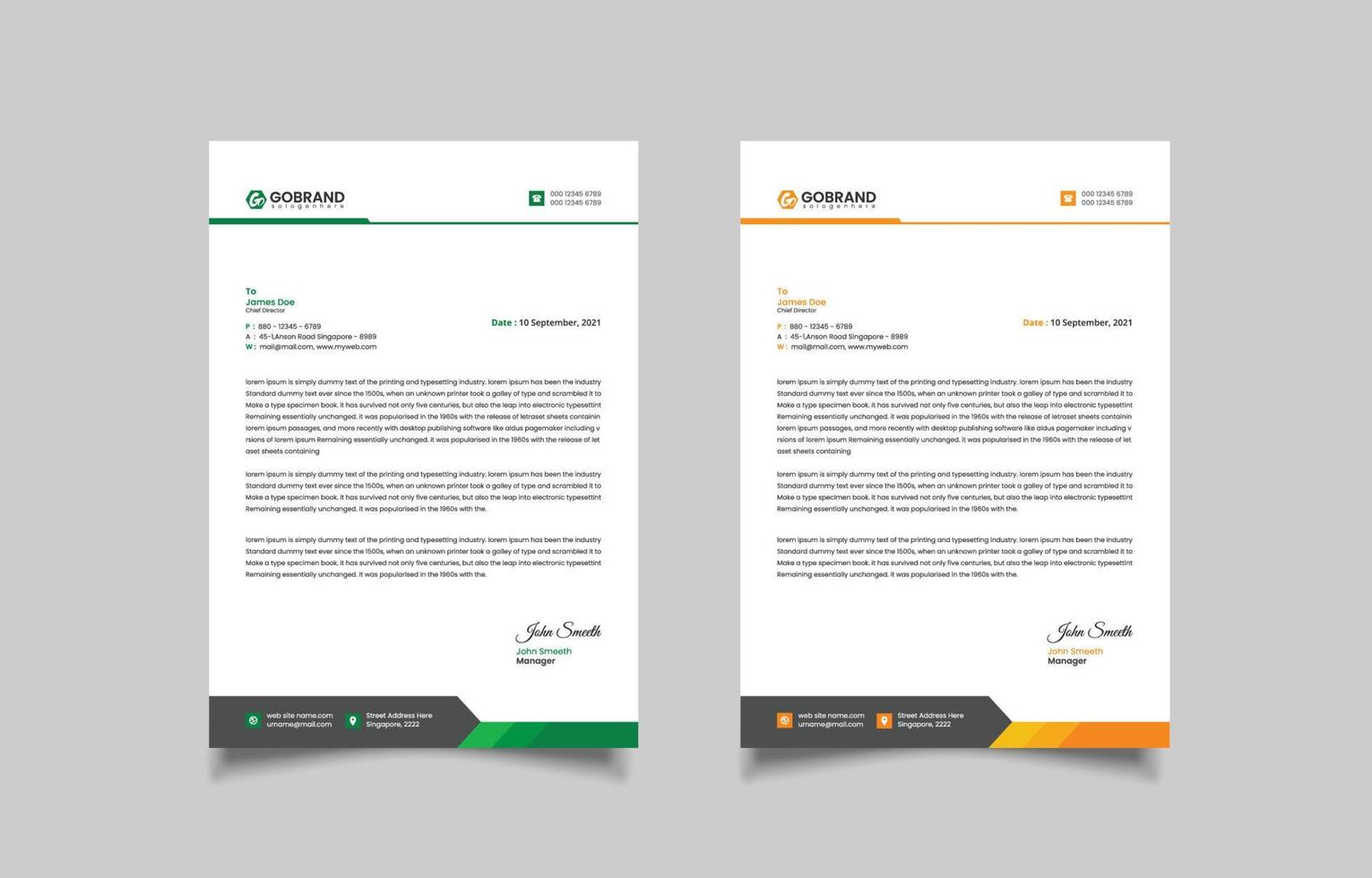 Abstract Letterhead Design Template vector