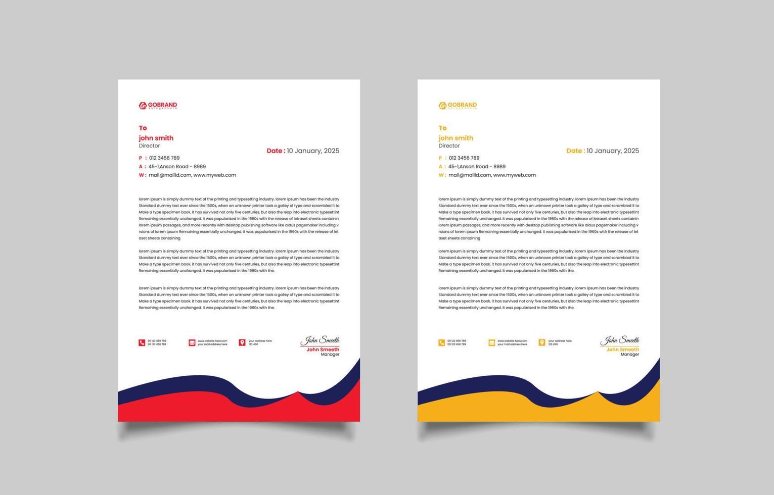 Abstract Letterhead Design Template vector