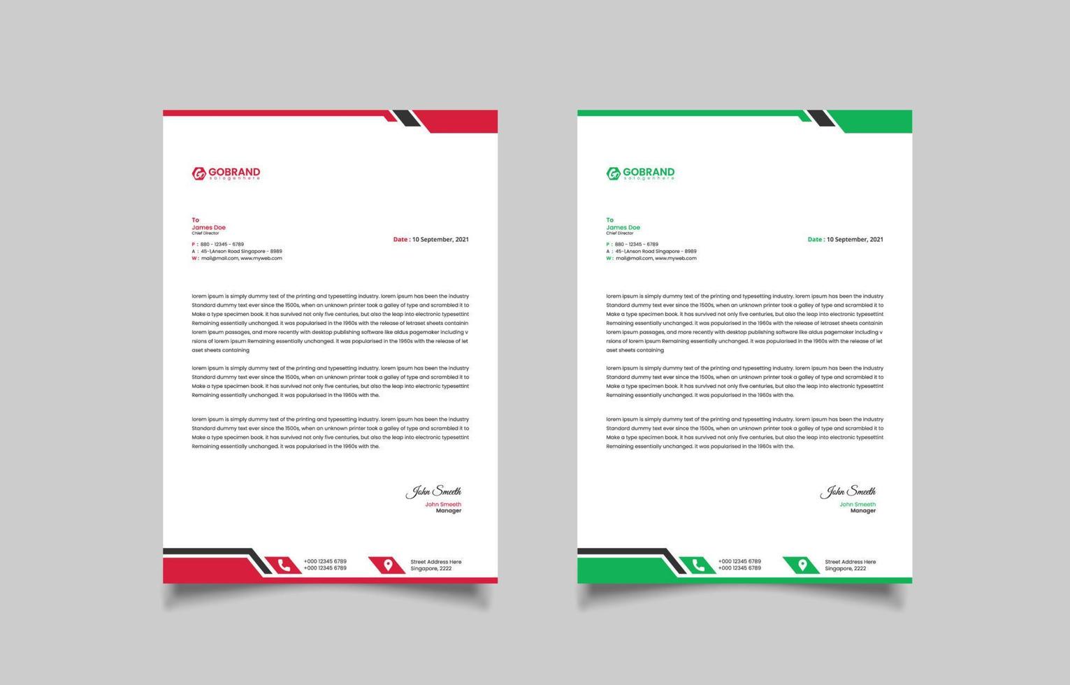 Modern and professional creative letterhead template design vector