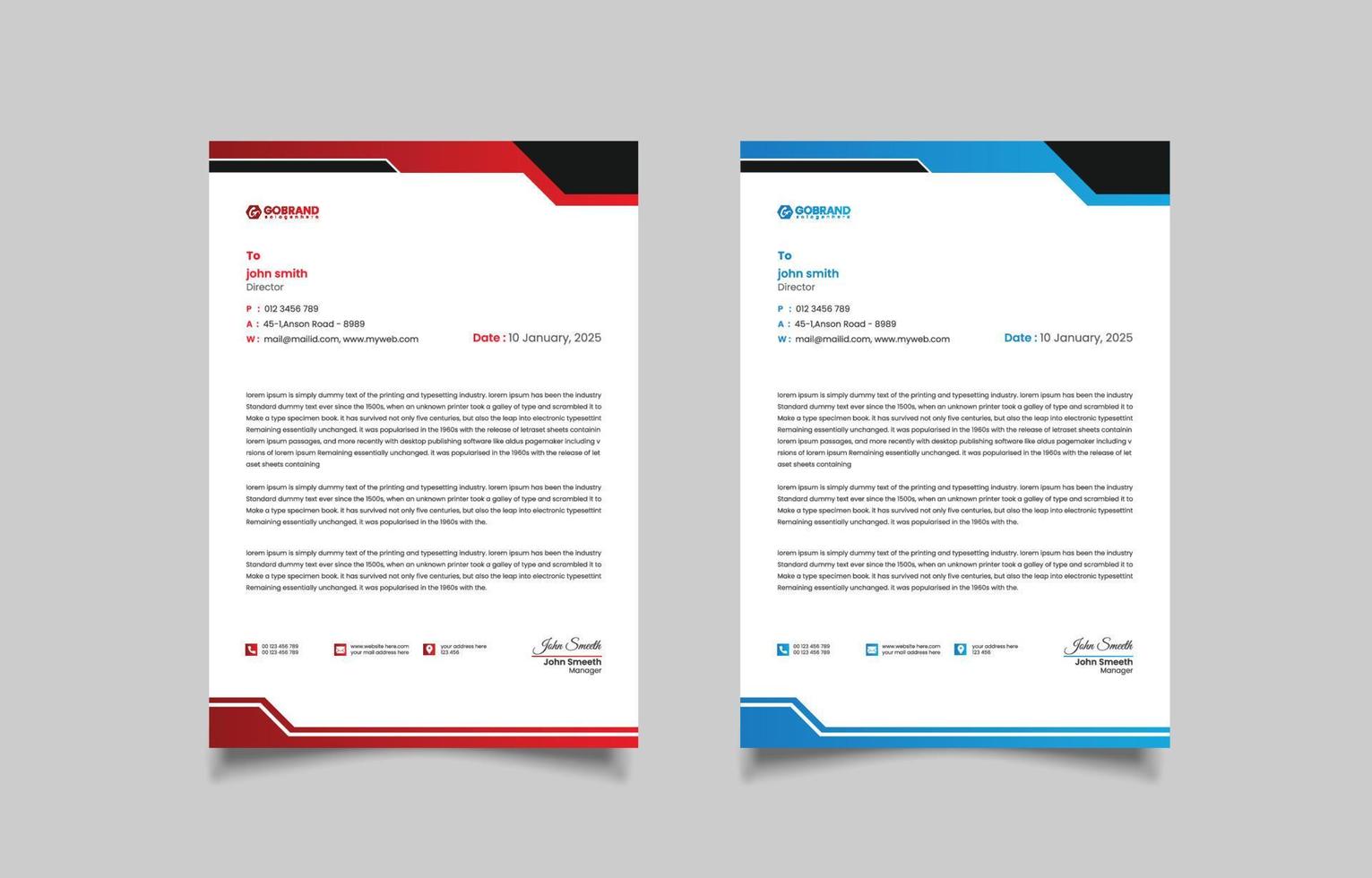 Modern creative business letterhead design template vector