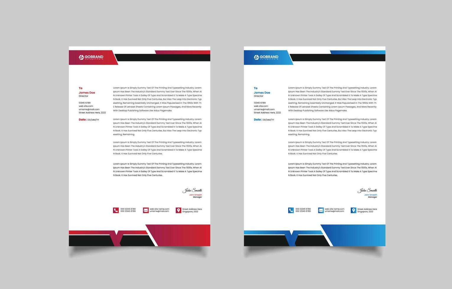 Modern creative business letterhead design template vector