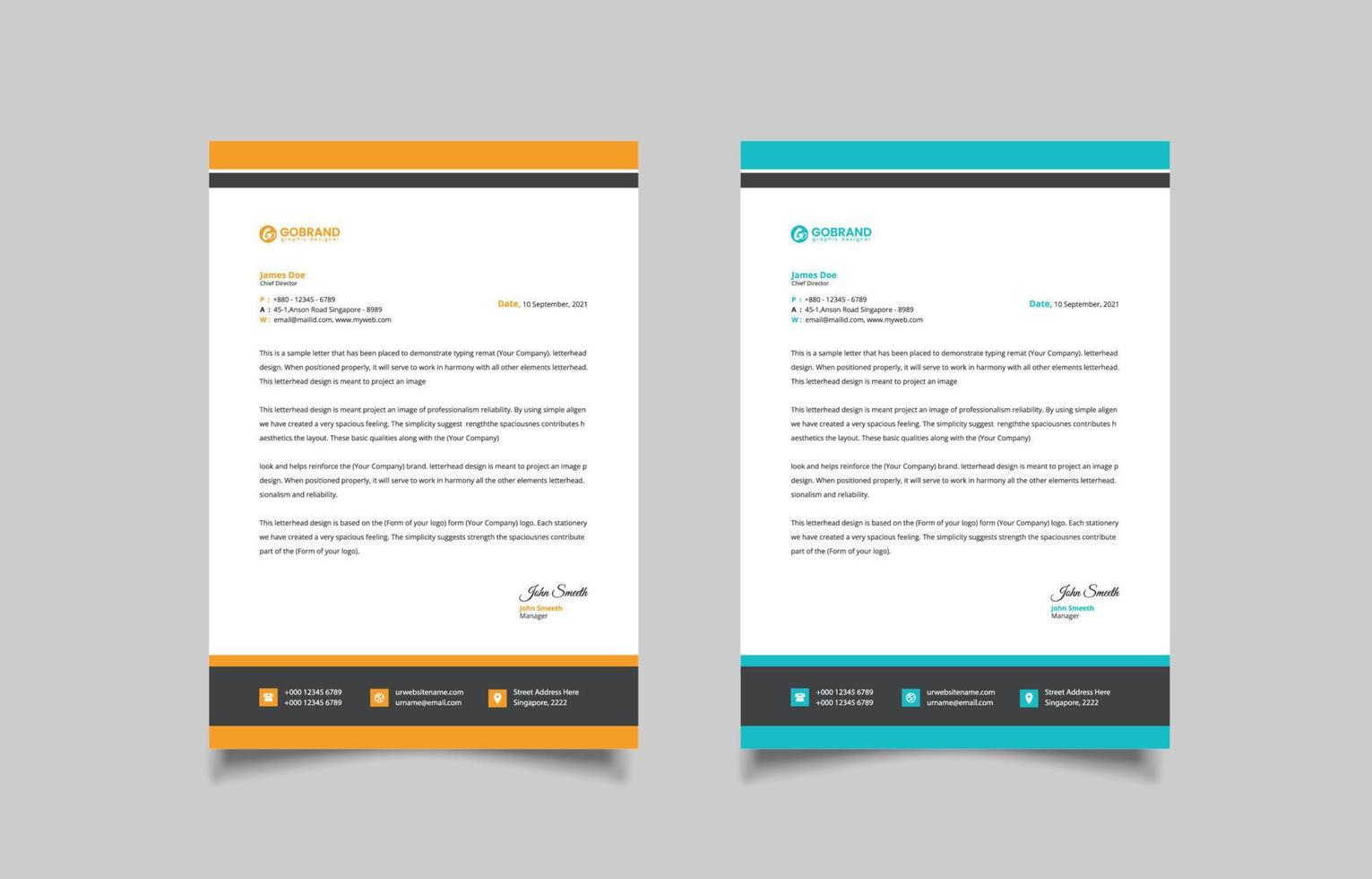 Letterhead Design Template vector