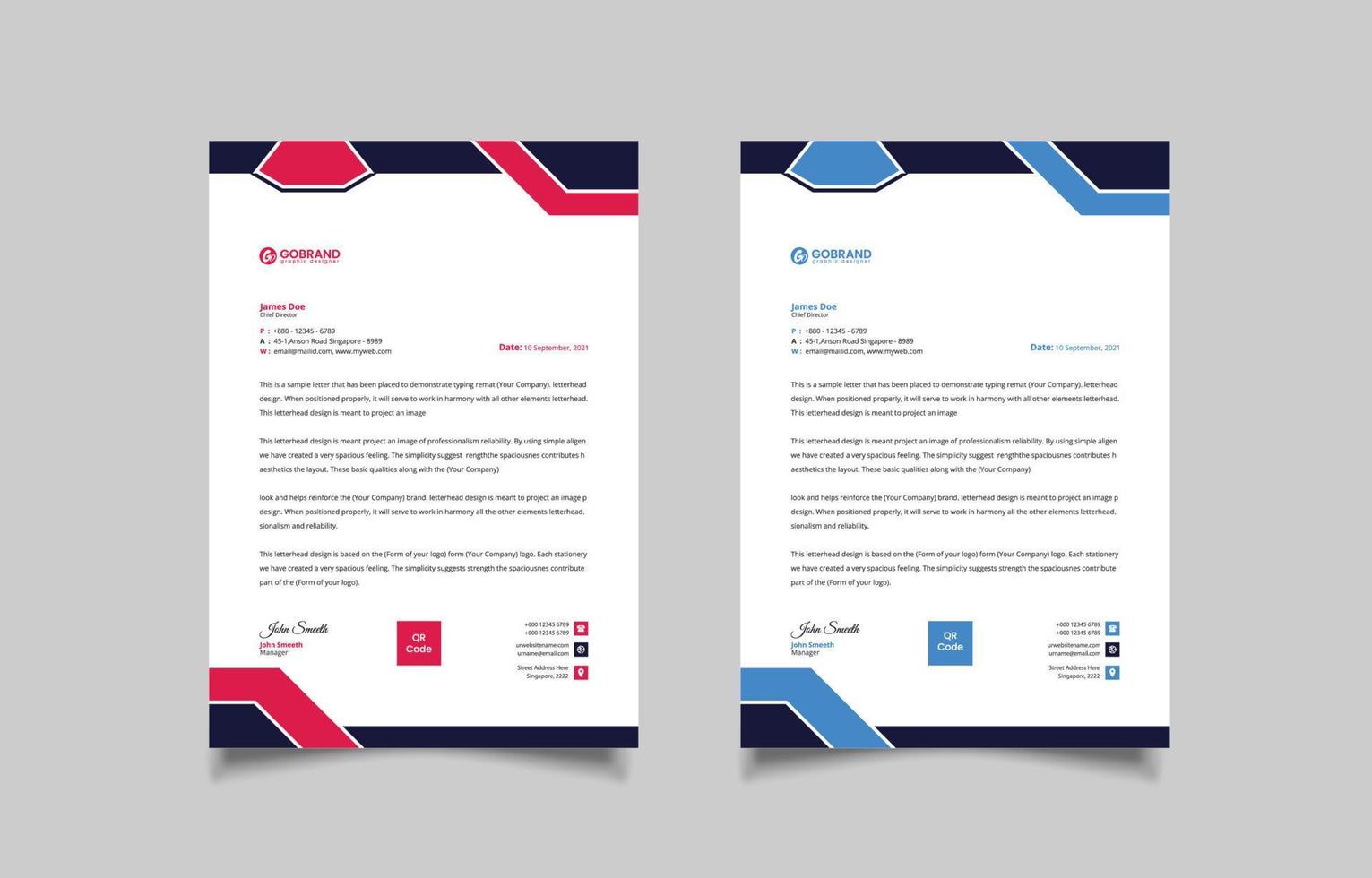 Professional Letterhead Template Design Vector
