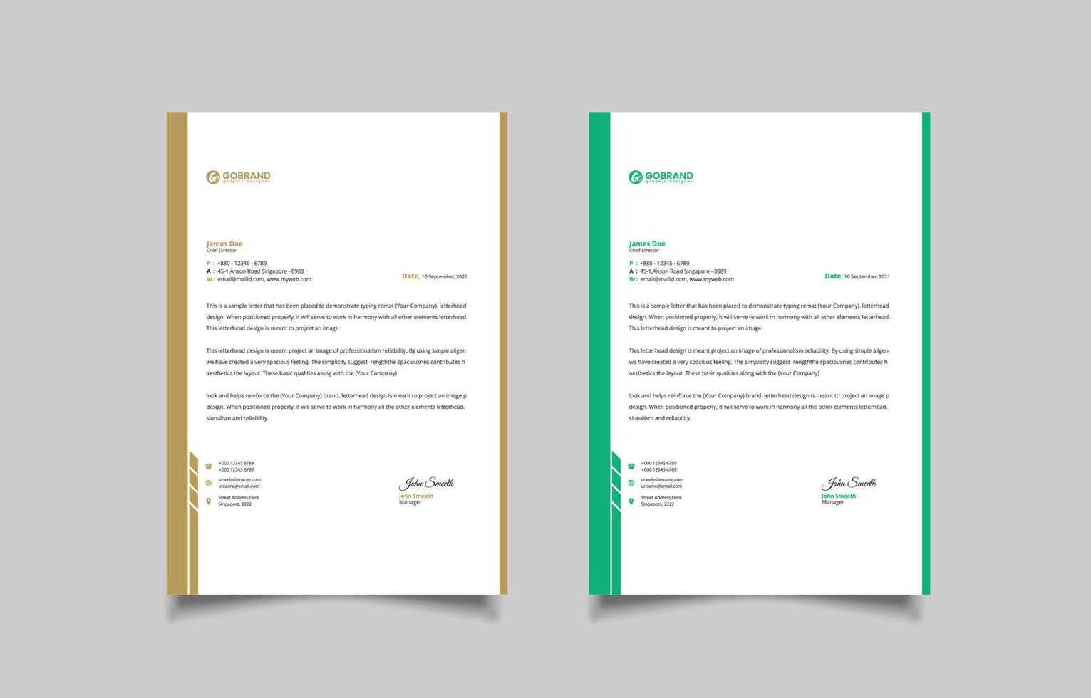 Professional Letterhead Template Design Vector