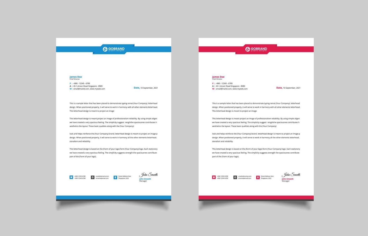 Professional Letterhead Template Design Vector