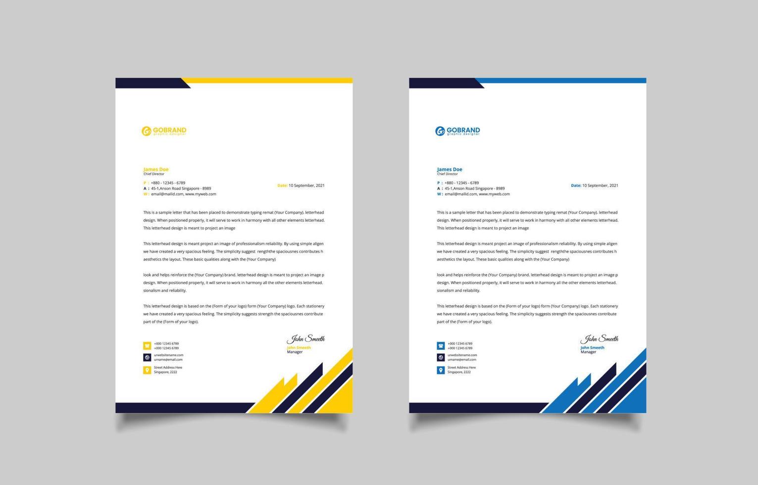 Professional Letterhead Template Design Vector