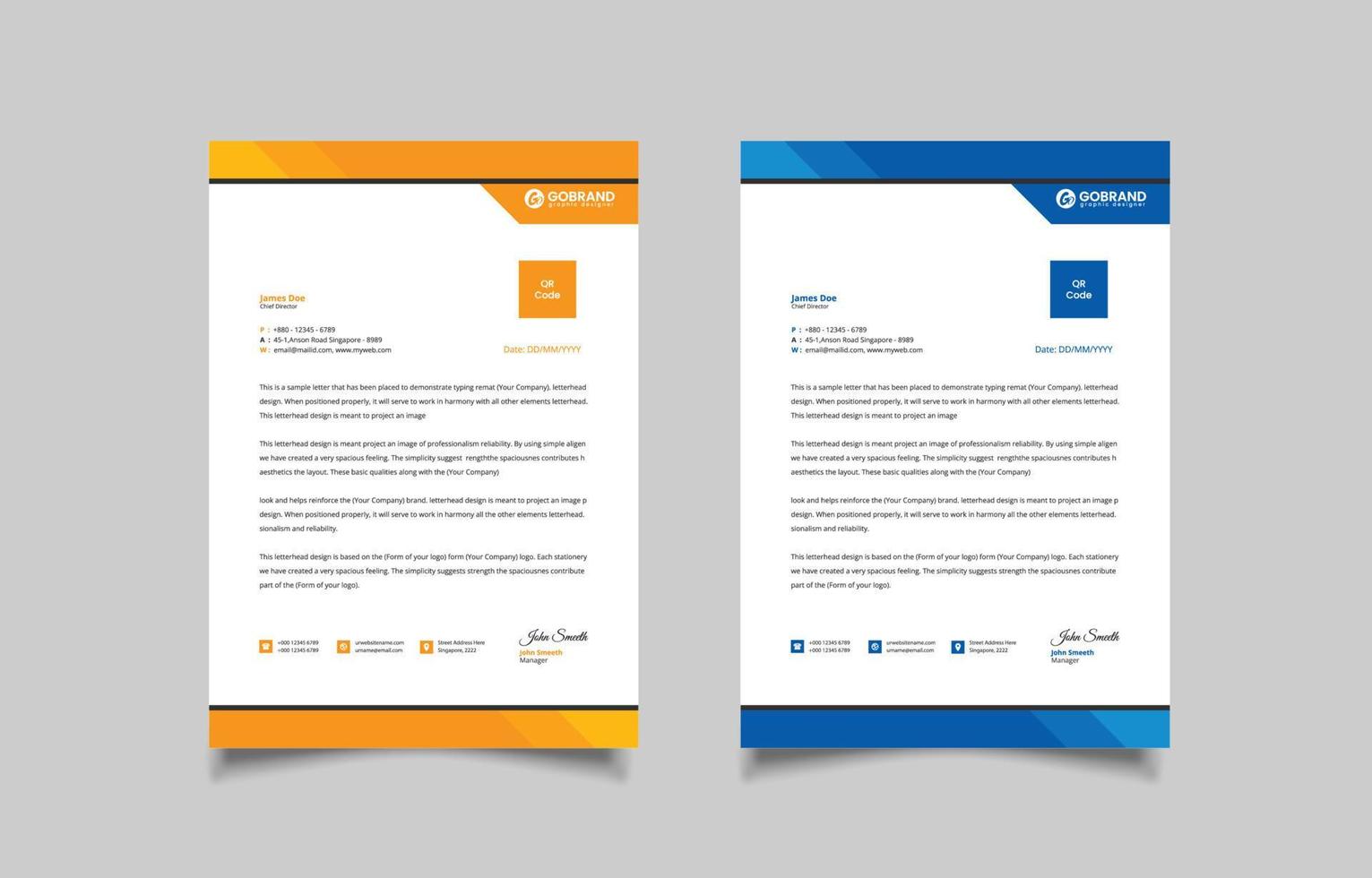 Business Letterhead Template Vector Design