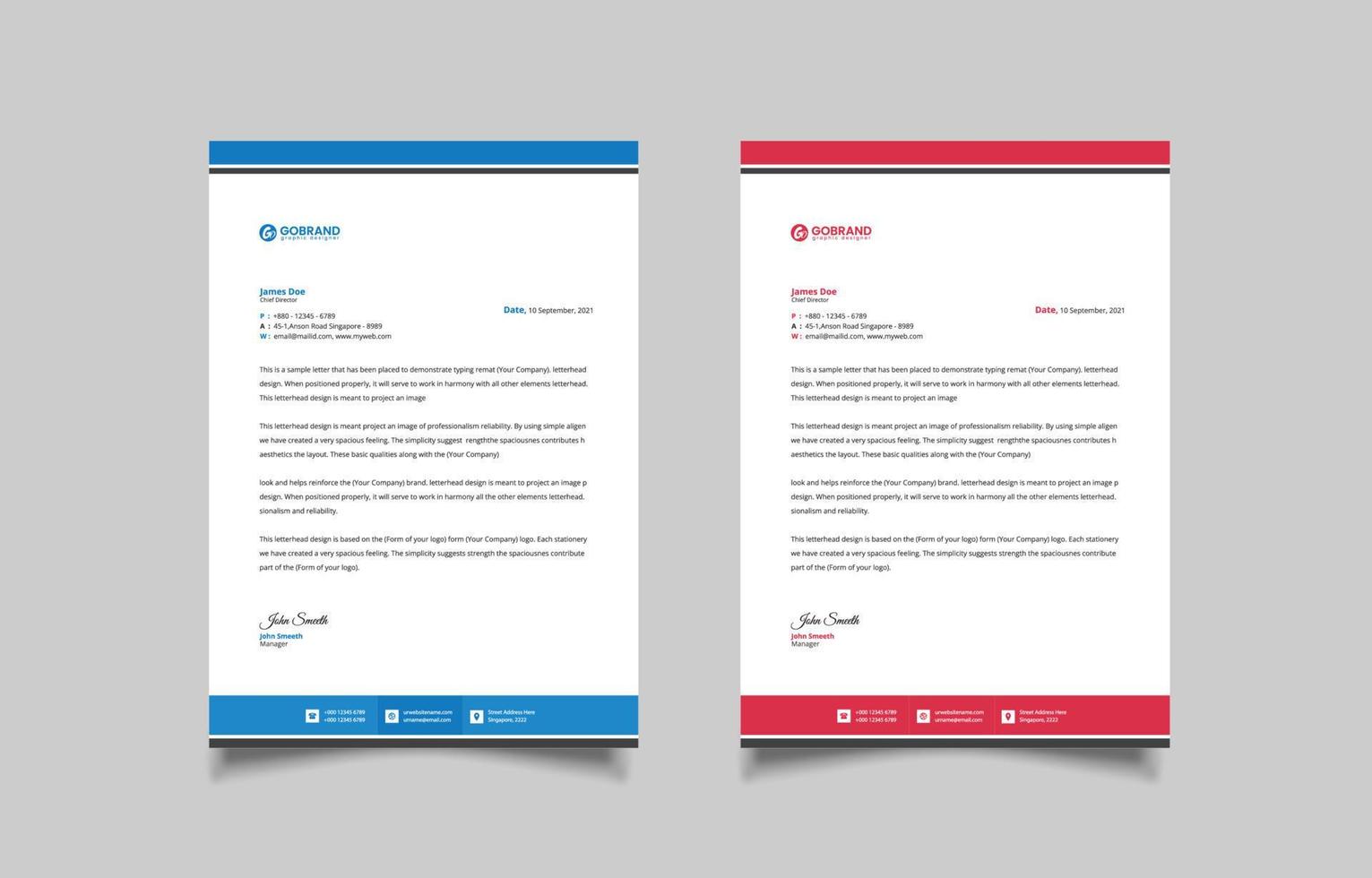 Business Letterhead Template Vector Design