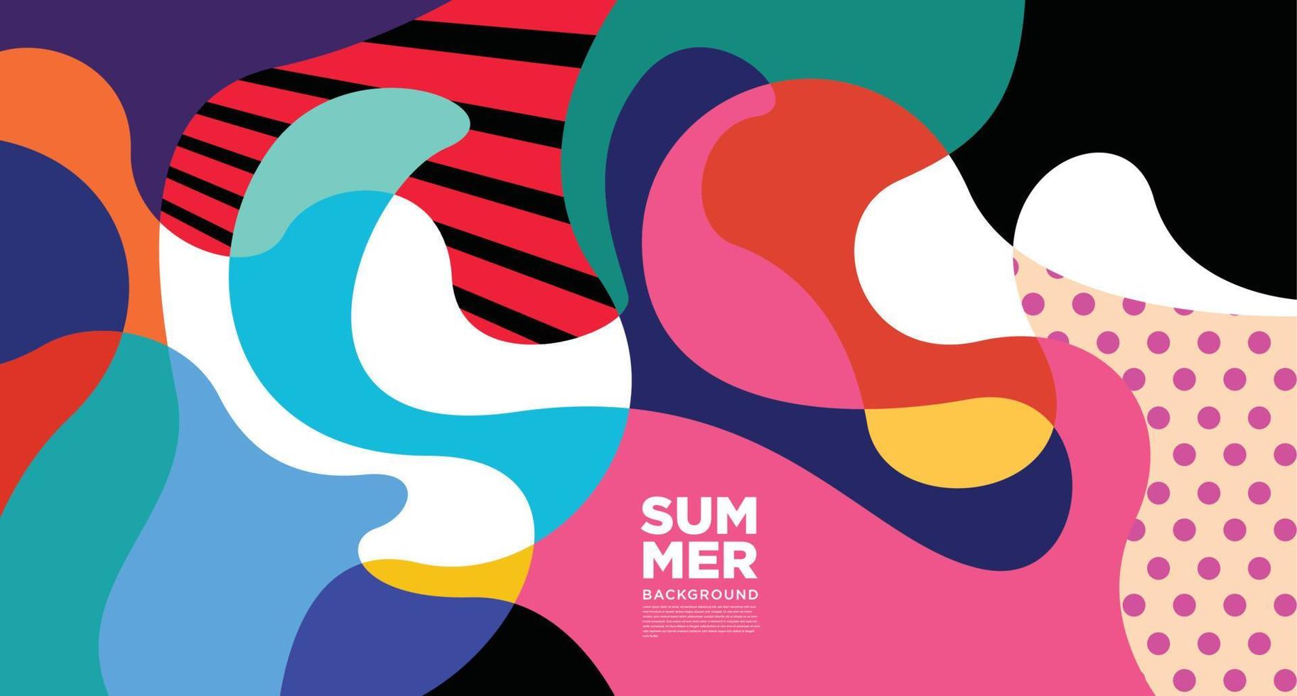 Colorful abstract vector fluid and liquid banner for summer