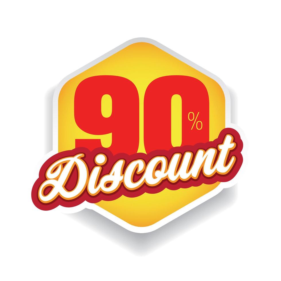 Ninety percent discount label vector