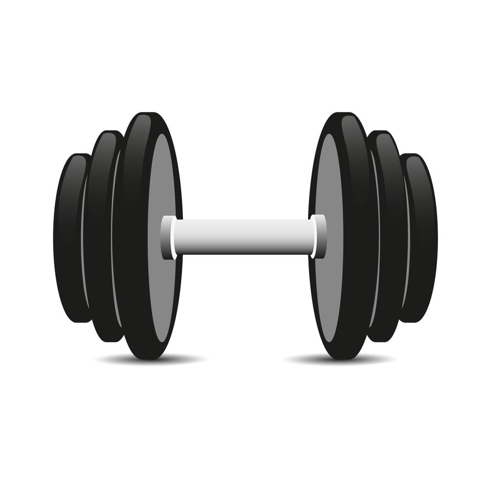 Black Dumbell isolated on white vector