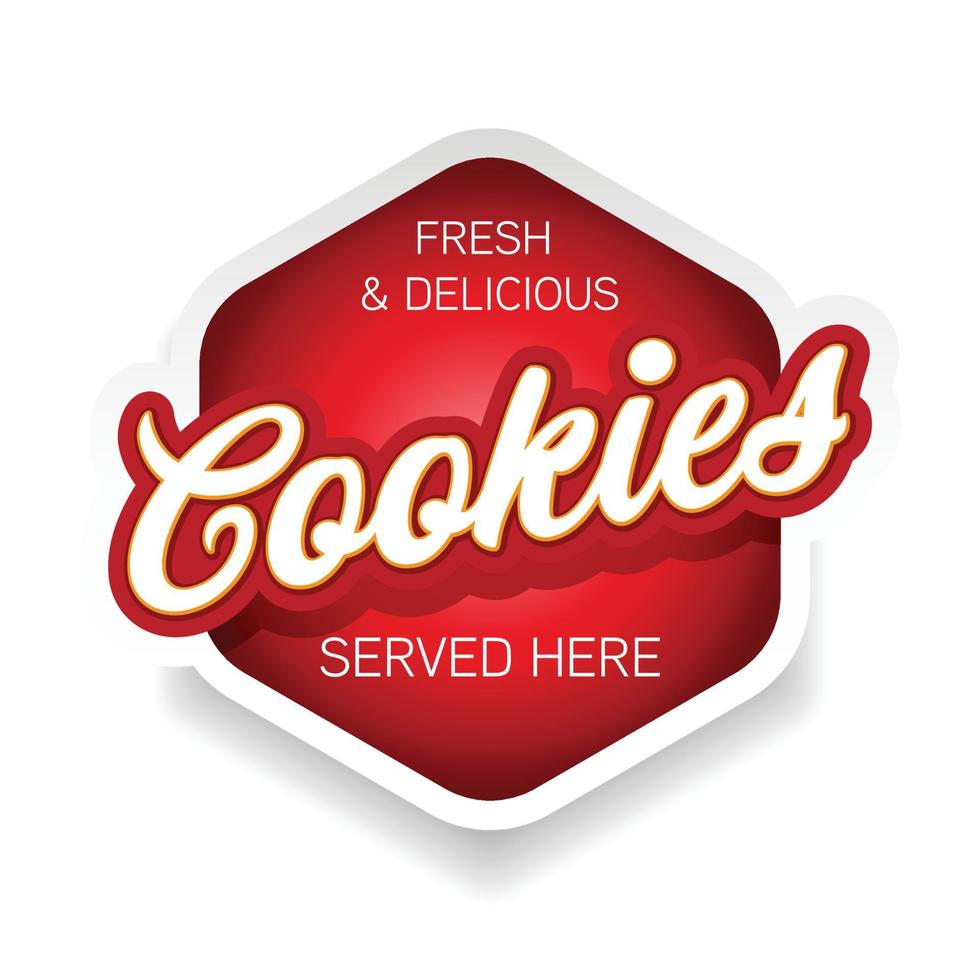 Fresh Cookies sign label tag vector