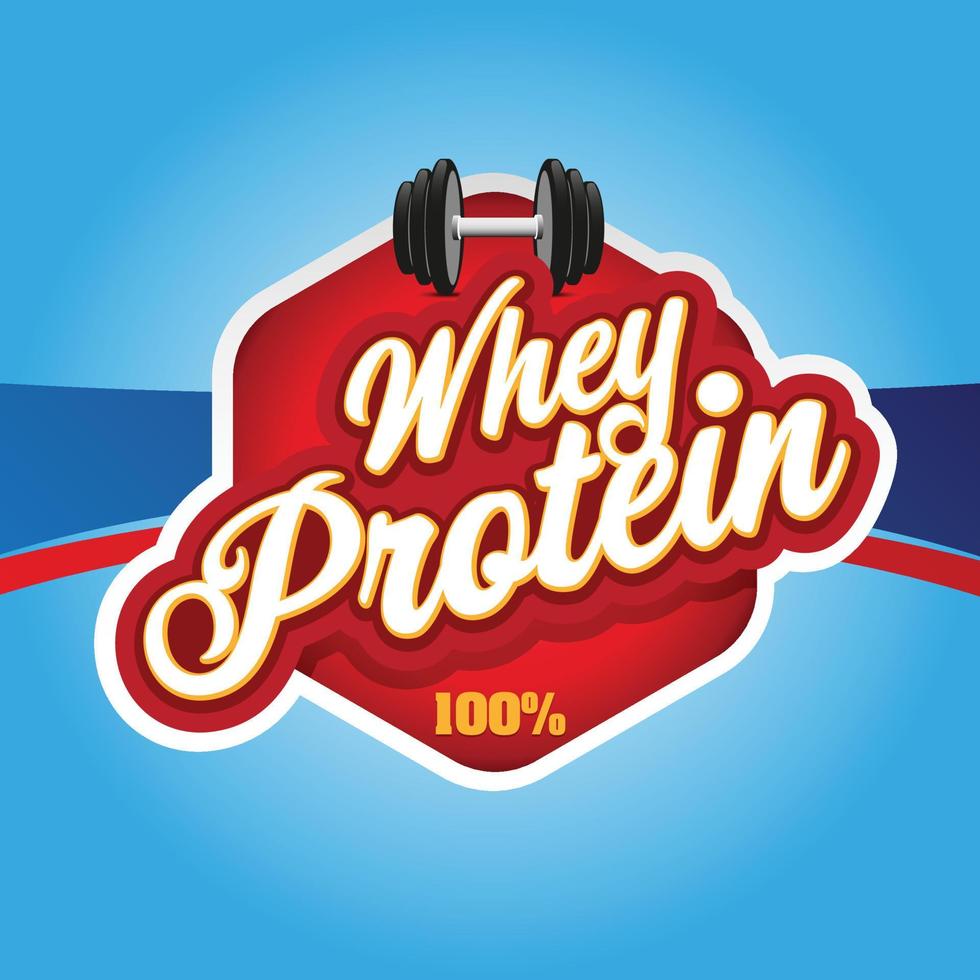 Whey Protein sign red label vector