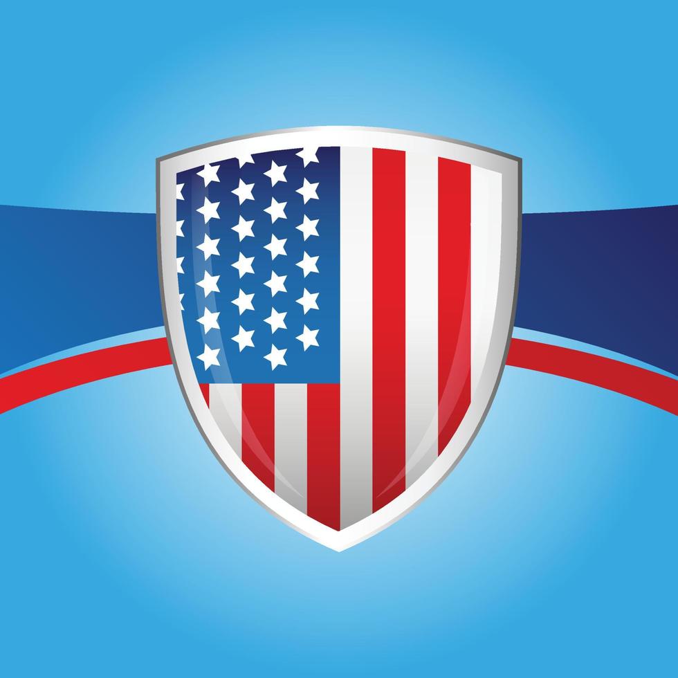 USA flag shield background vector