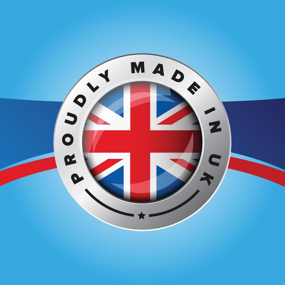 Proudly made in UK sign badge vector