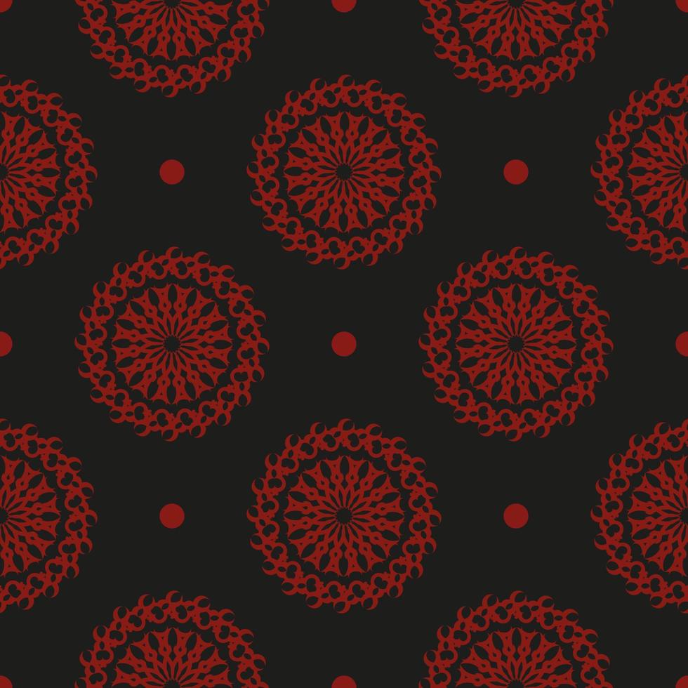 Chinese black and red abstract seamless vector background. Wallpaper in a vintage style template. Indian floral element. Graphic ornament for wallpaper, fabric, packaging.