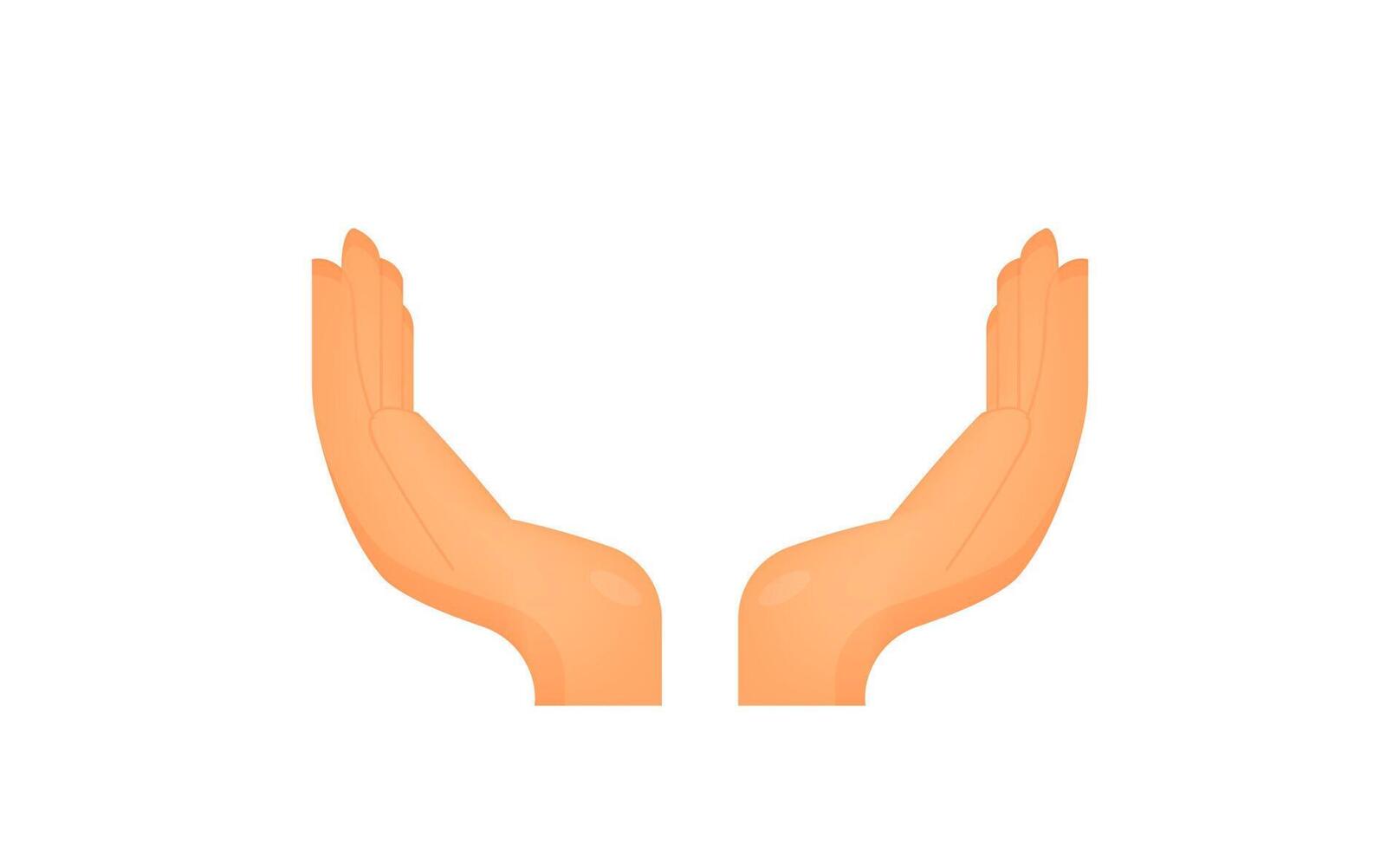 Hand drawn cupped hands illustration. Raised hands concept. vector