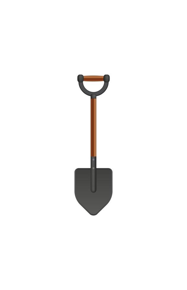 Shovel or spade isolated on white background. Work tool for outdoor activities, digging, gardening. Construction equipment. Vector illustration