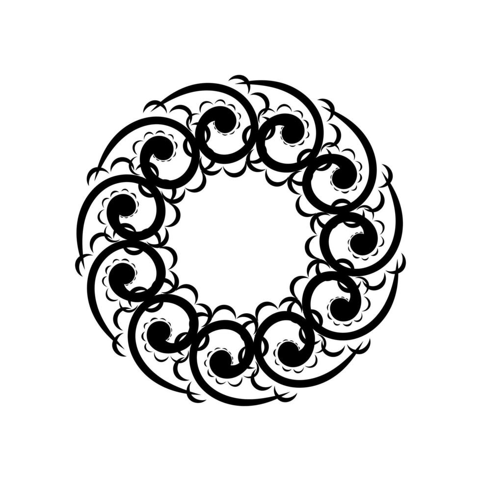 A black and white design of a circular pattern vector