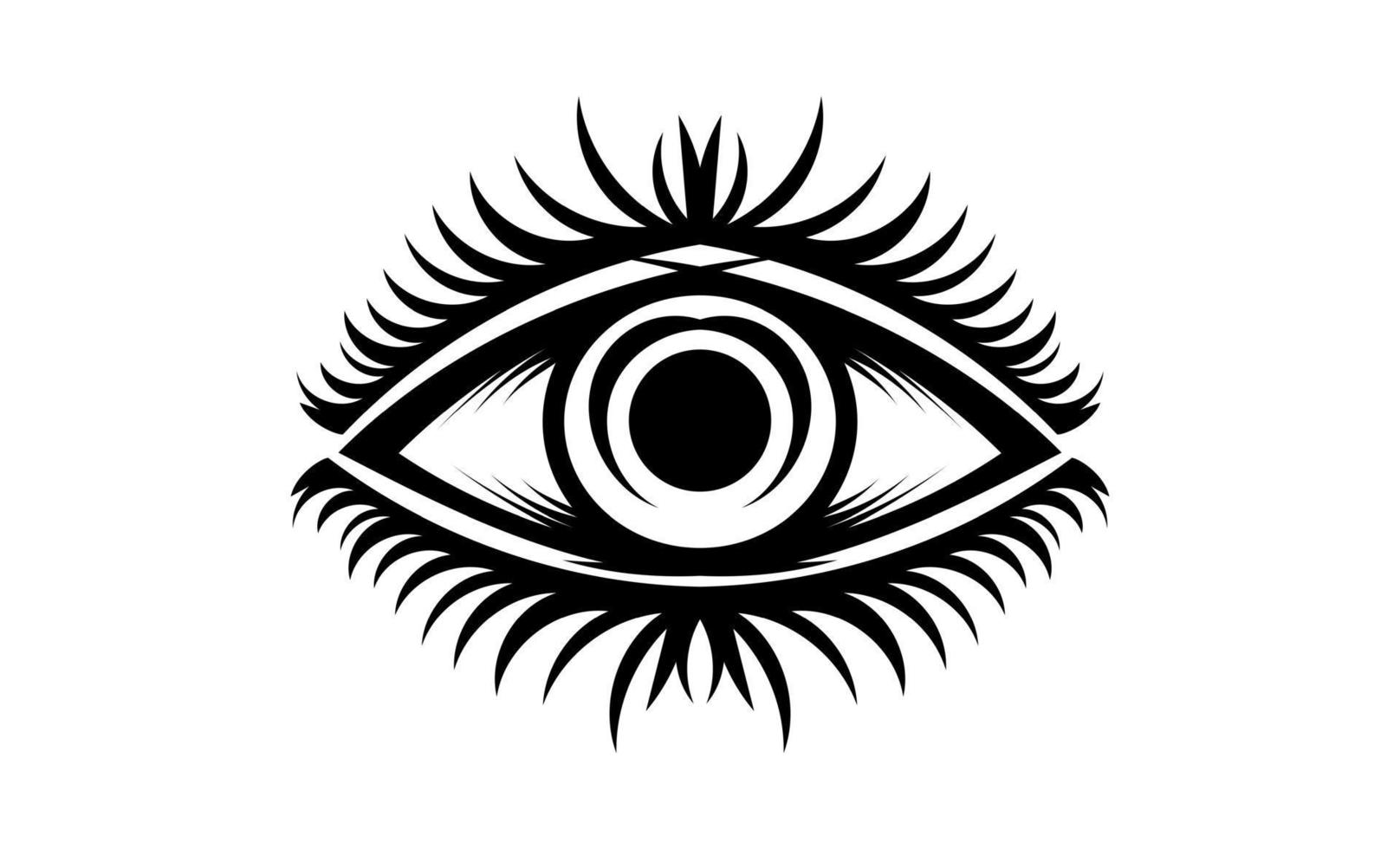 Tatuaje del símbolo masónico del ojo que todo lo ve. visión del emblema de la providencia. ilustración vectorial vector