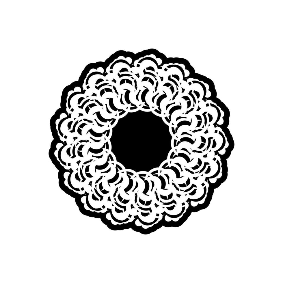 A black and white flower design on a white background vector
