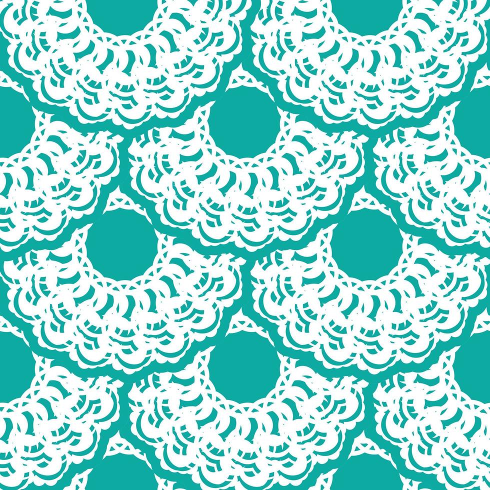 Oriental seamless vector background. Wallpaper in a baroque style pattern. Baby blue floral element. Ornament for wallpaper, fabric, packaging and paper. Vector illustration.
