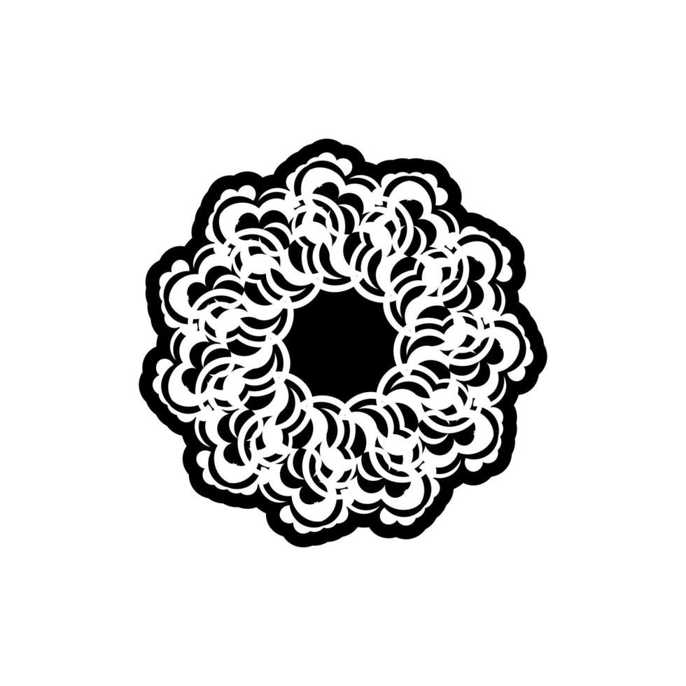 A black and white flower design on a white background vector