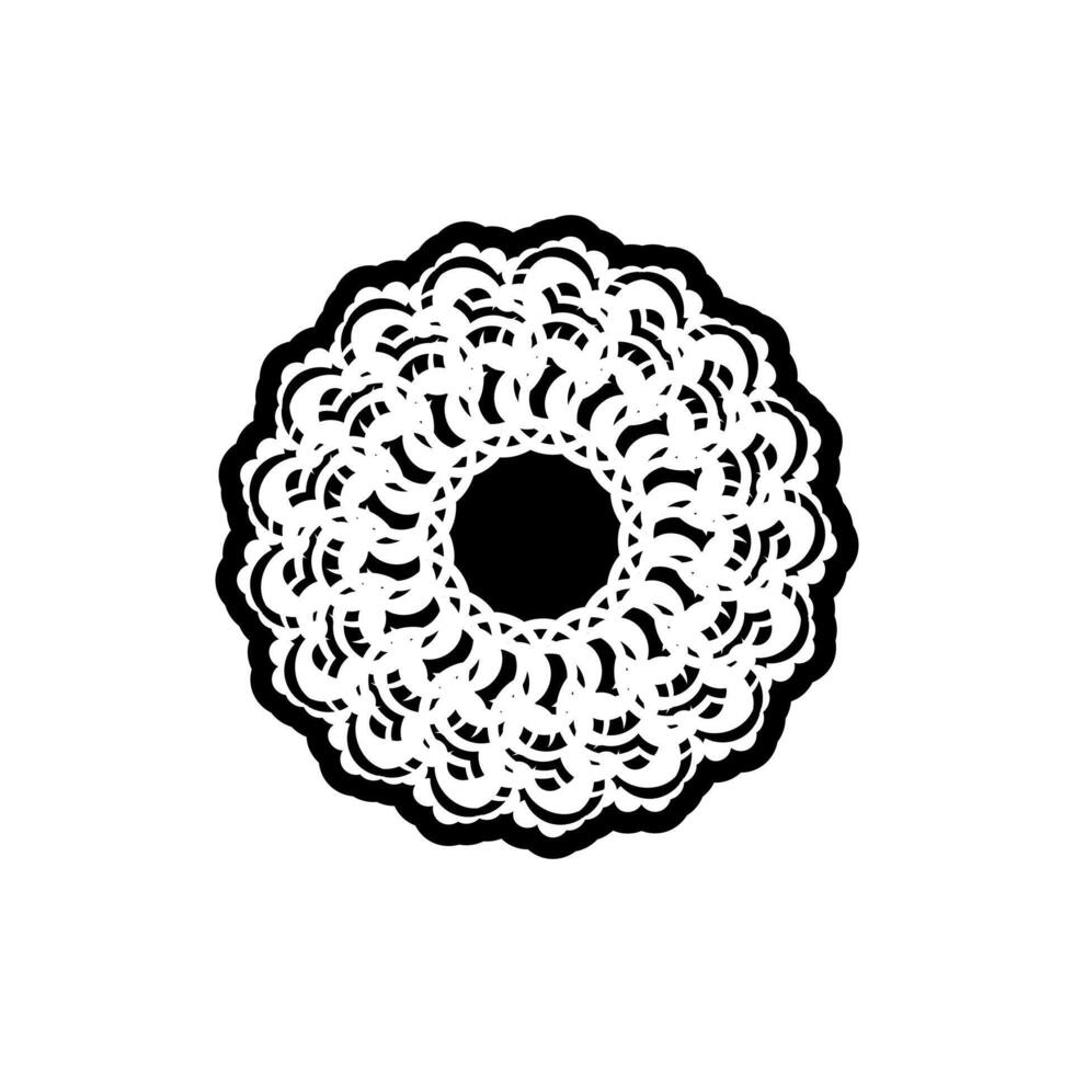 A black and white doily pattern on a white background vector