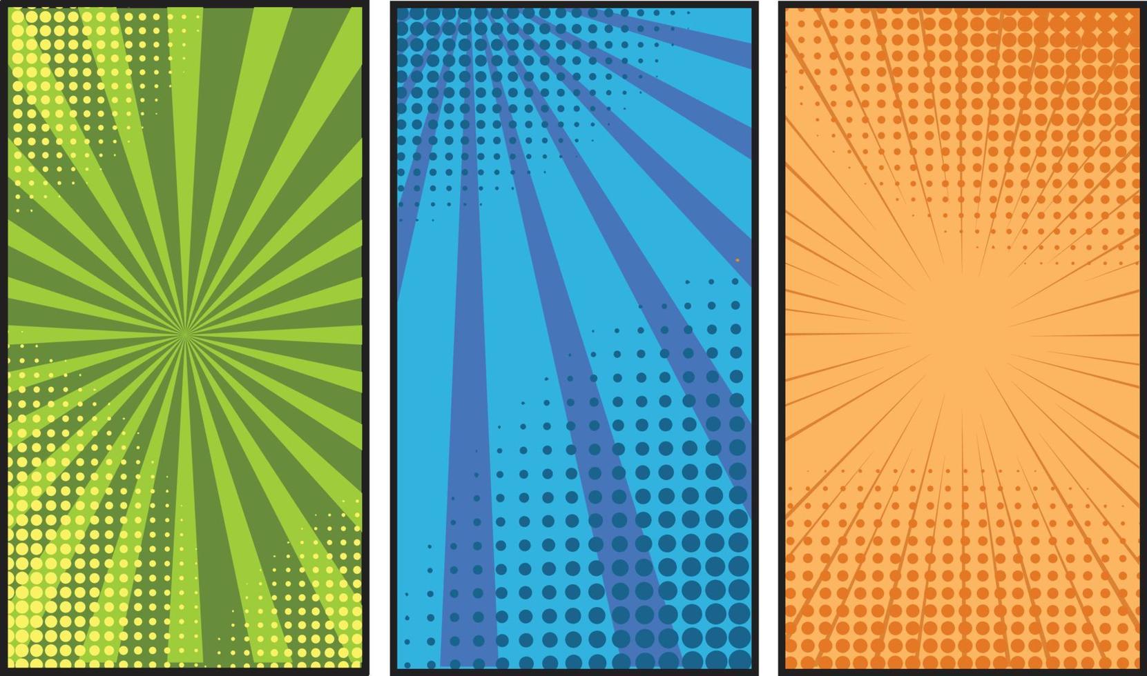 Halftone Comic Book Sunburst Background. Superhero Poster Backdrop Vector