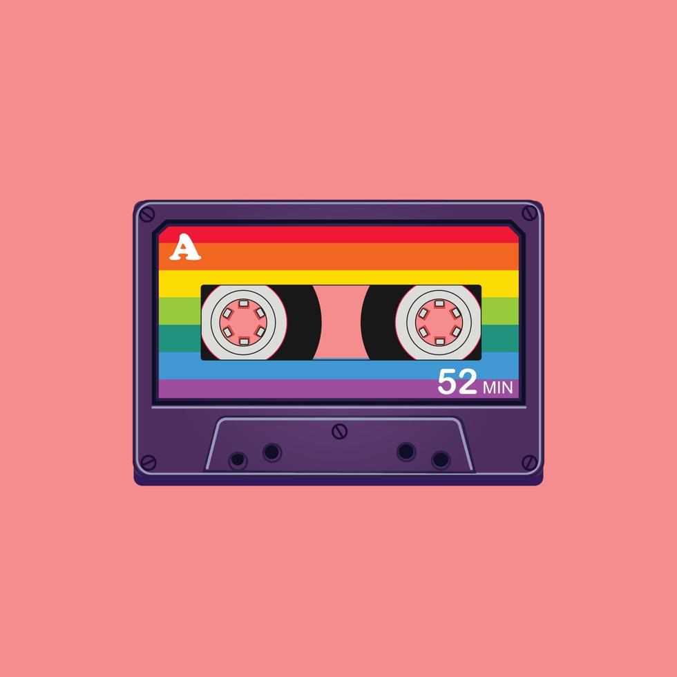 Cassete Retro with Beautiful Design vector