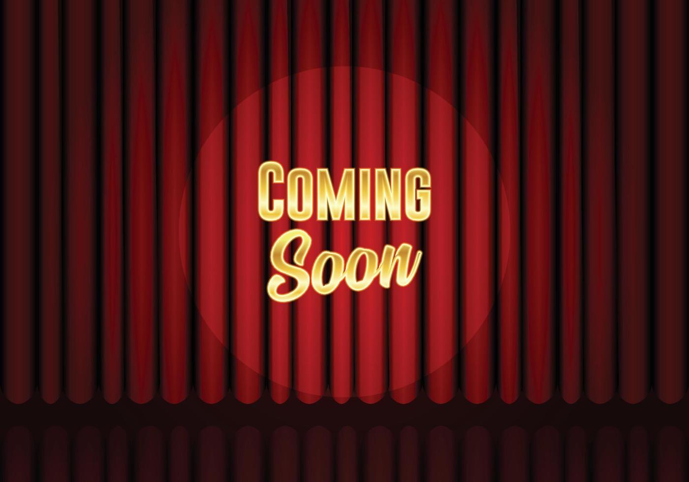 Red Curtain Coming Soon with Sparking Spotlight vector