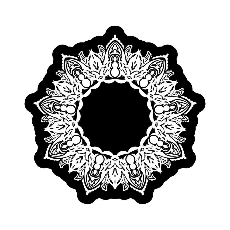 Mandala Ornaments in the shape of a flower. Good for menus, tattoos, prints and postcards. Vector illustration