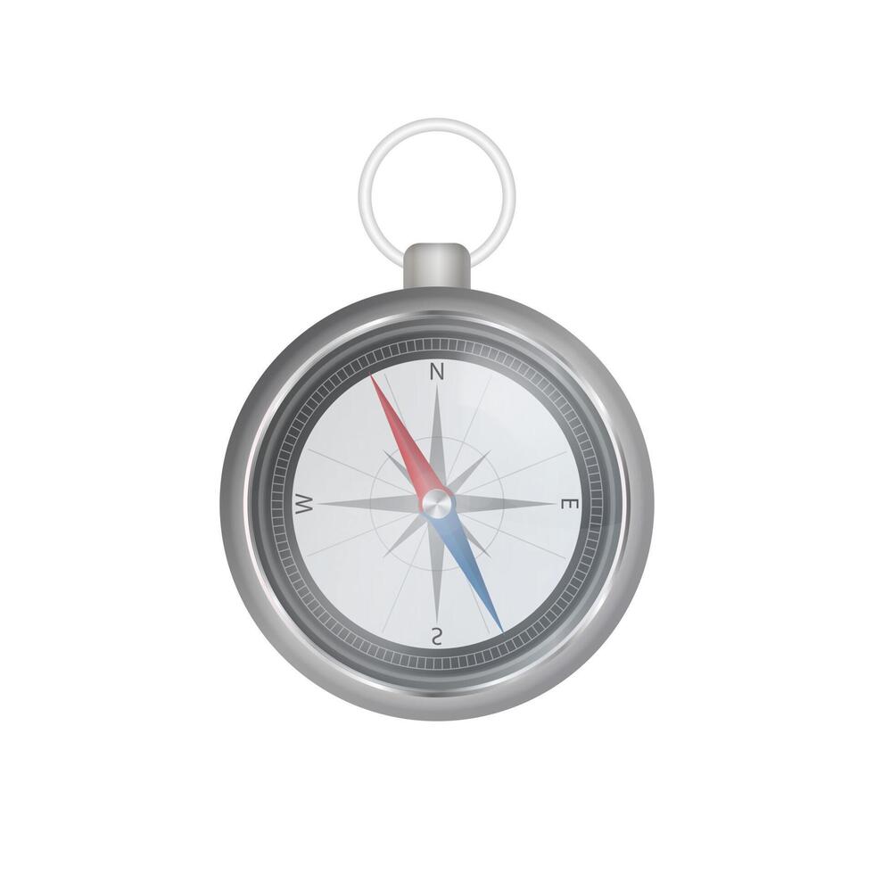 Glossy Compass with windrose. Illustration. vector