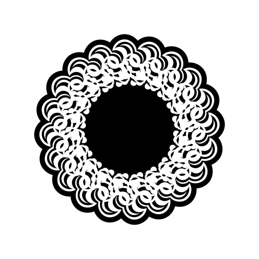 A black and white circular design with a circular pattern vector