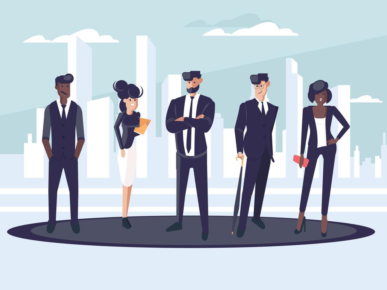 Set of Business Character illustration. Working, Business, teamwork vector