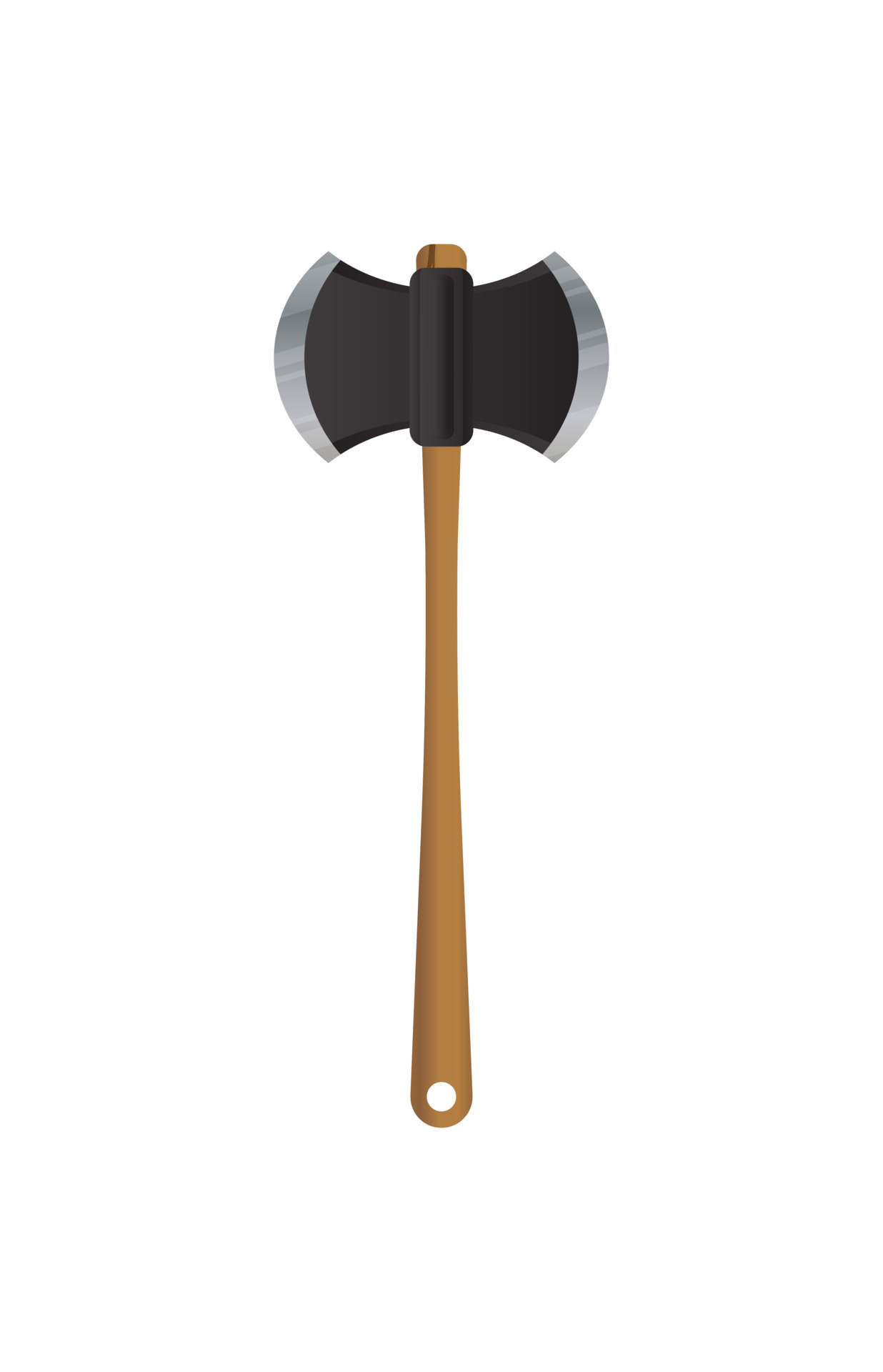 Medieval Weapon War Axe Two Sided Iron Blade With Wooden Handle Two Handed Battle Axe Used By Vikings Vector Illustration On White Background Vector Art At Vecteezy