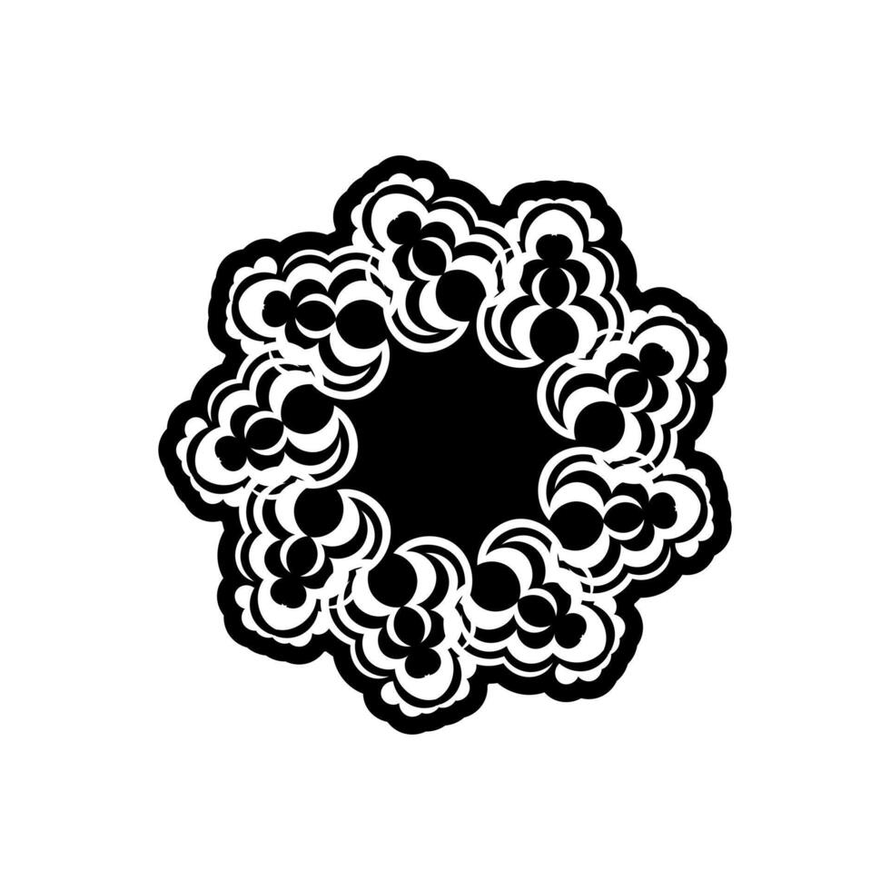 A black and white flower design on a white background vector