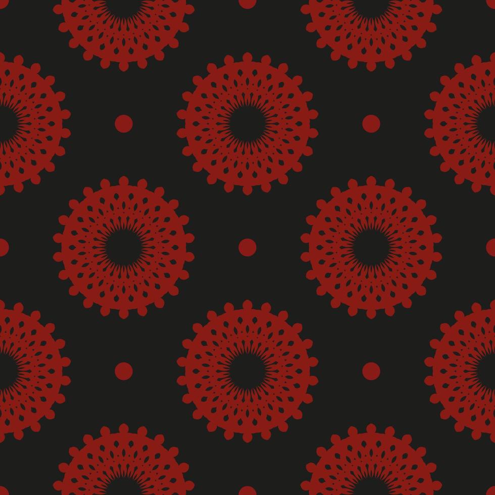 Chinese black and red abstract seamless vector background. Wallpaper in a vintage style template. Indian floral element. Graphic ornament for wallpaper, packaging, wrapping.