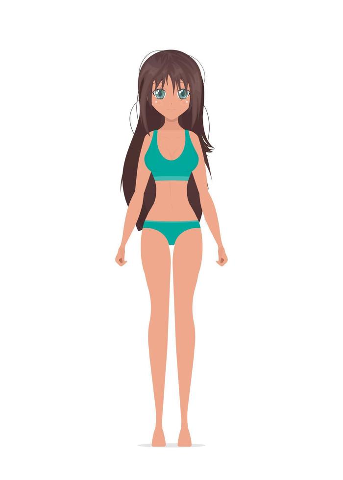 Premium AI Image | Anime girl in a bikini and a flower garden-demhanvico.com.vn