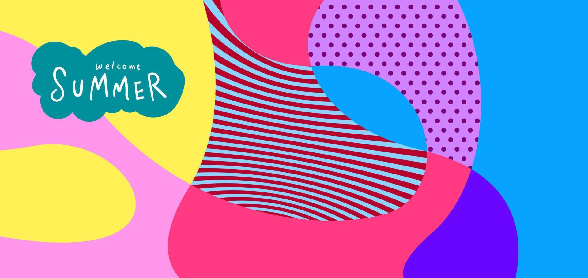 Colorful abstract curve and fluid background for summer banner vector